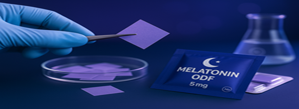 Bedside melatonin oral dissolving sleep strip in single-dose pouch