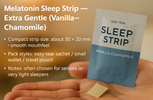Vanilla–chamomile gentle melatonin sleep strip
